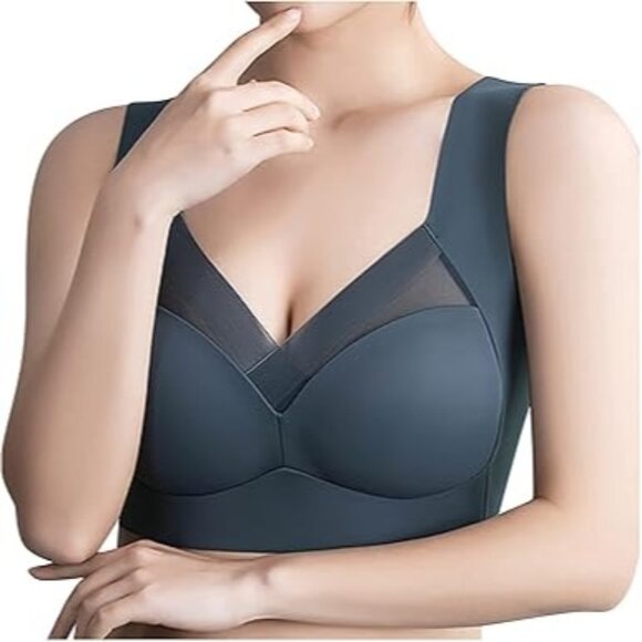 None Other - NWOT Comfort Wirefree Back Coverage Seamless Bra Push Up Sports Bras Gray XXL